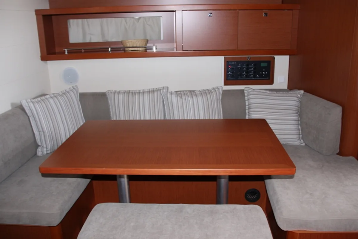 Salon of Tonic, a Beneteau Oceanis 45 sailboat at Marmaris, Turkey