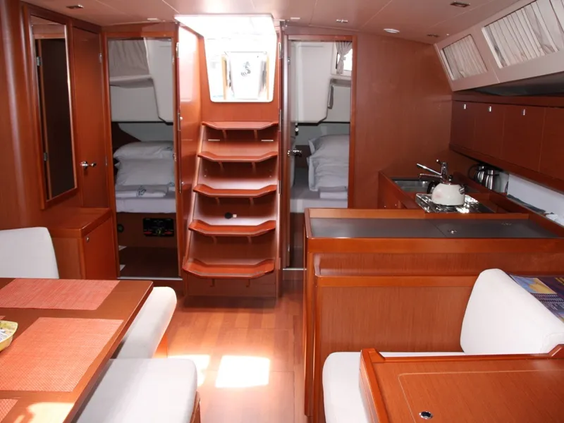 Salon of Tonic, a Beneteau Oceanis 45 sailboat at Marmaris, Turkey