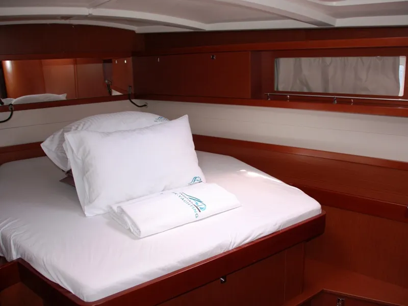 Cabin on Tonic, a Beneteau Oceanis 45 sailboat at Marmaris, Turkey