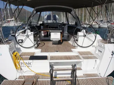 Cockpit of Tonic, a Beneteau Oceanis 45 sailboat at Marmaris, Turkey