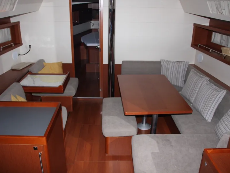 Salon of Tonic, a Beneteau Oceanis 45 sailboat at Marmaris, Turkey