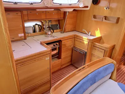 Galley of Foxi, a Bavaria 46 Cruiser sailboat at Heiligenhafen, Germany