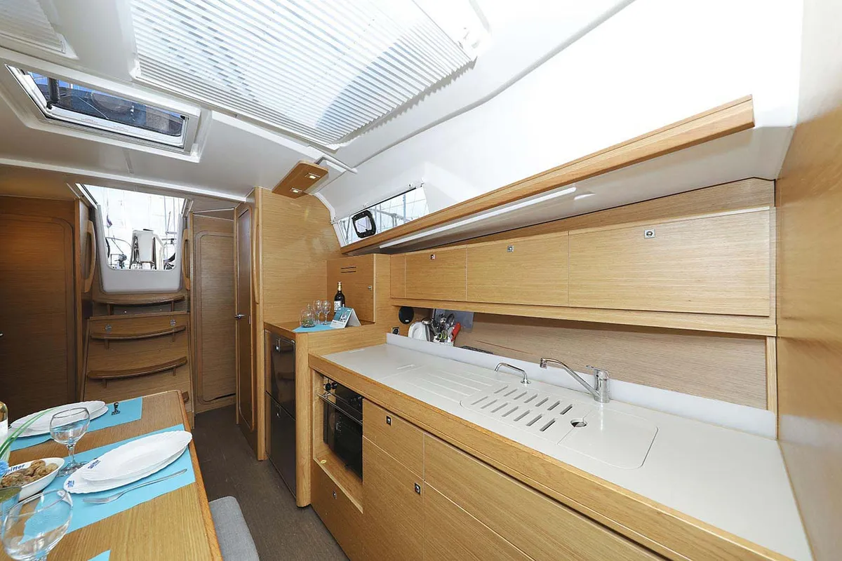 Galley of Alegria, a Dufour 382 GL sailboat at Grad Pula, Croatia