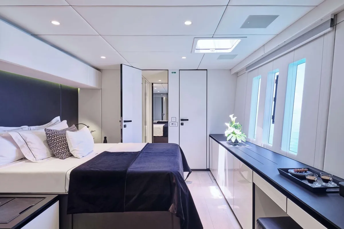 Above & Beyond, a Sunreef 80 catamaran at Athens, Marina Delta Kallithea, Greece