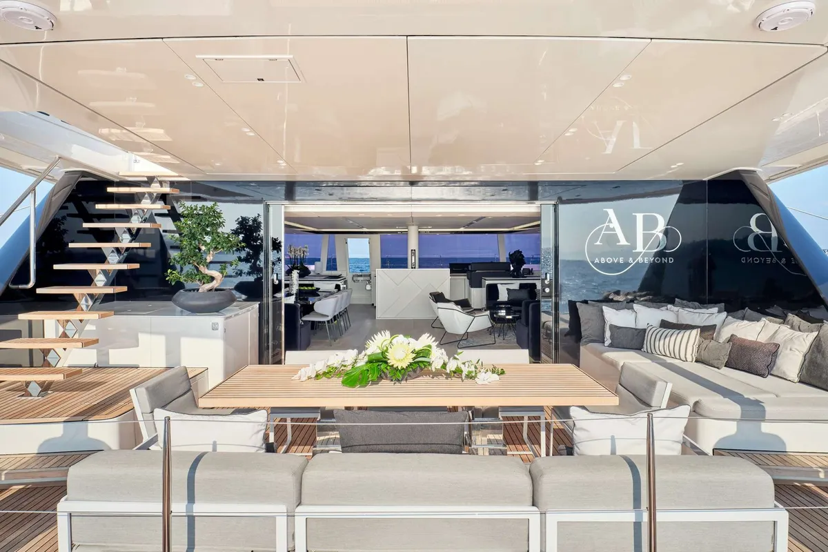 Above & Beyond, a Sunreef 80 catamaran at Athens, Marina Delta Kallithea, Greece