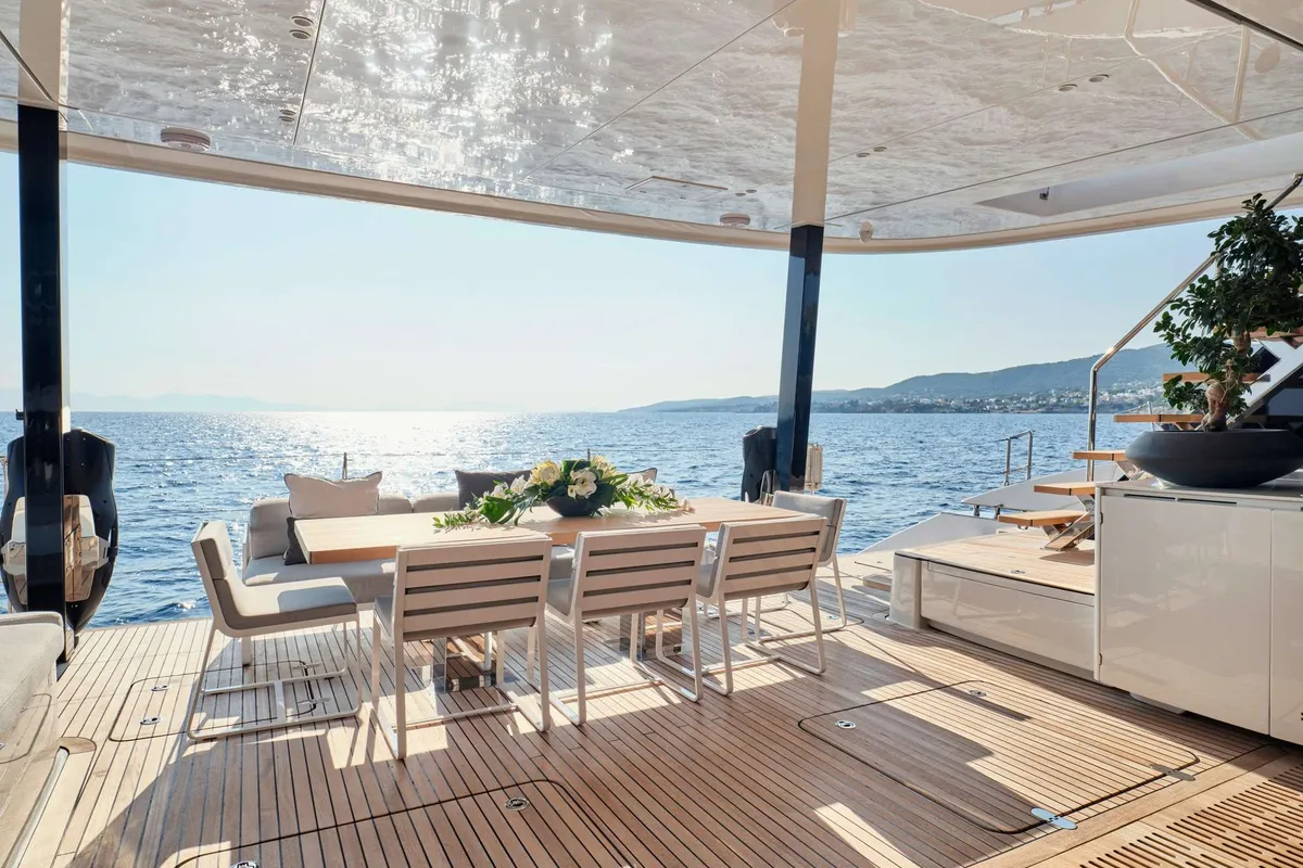 Above & Beyond, a Sunreef 80 catamaran at Athens, Marina Delta Kallithea, Greece