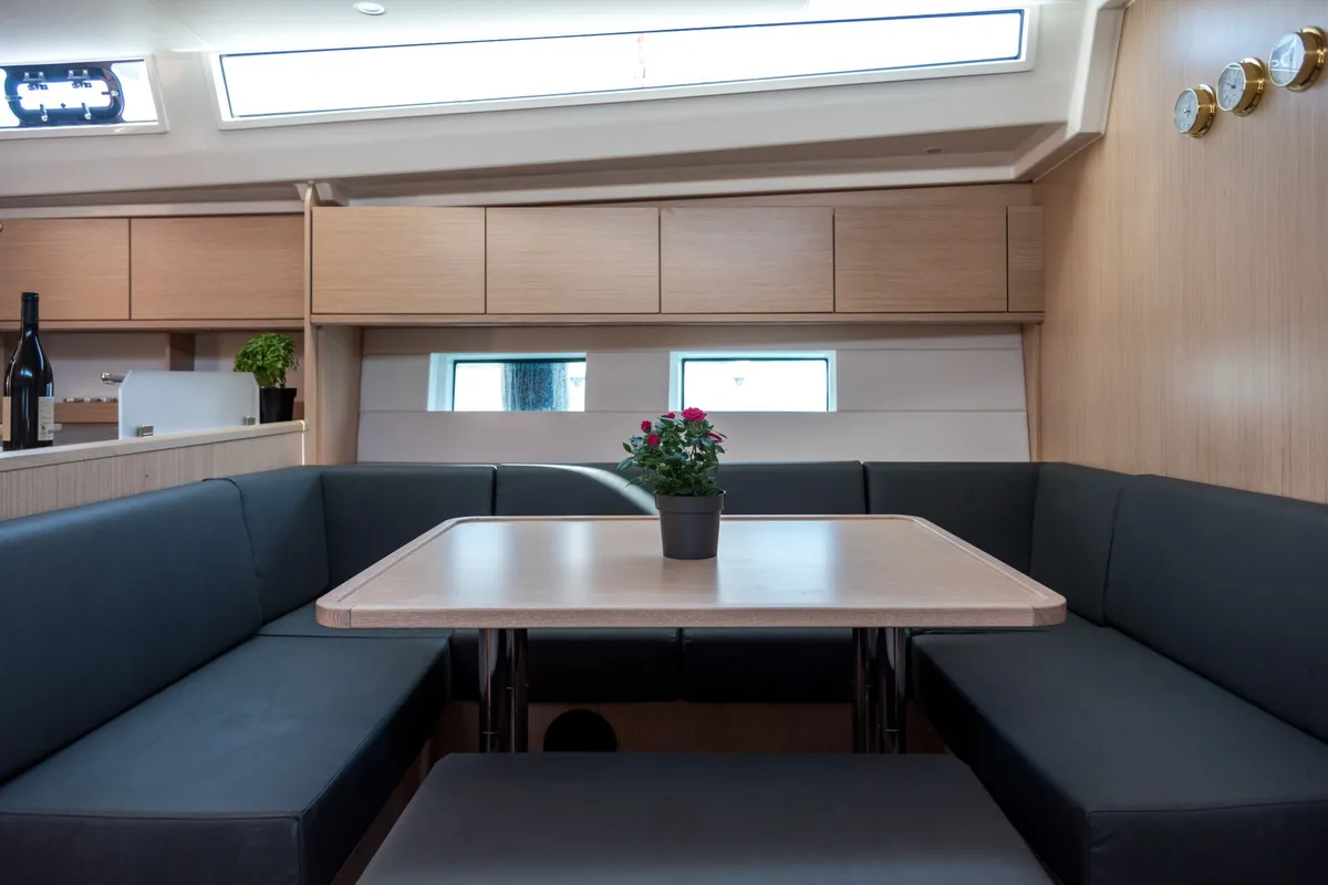 Salon of Amaltheia, a Bavaria C50 sailboat at Municipal Unit of Lefkada, Greece