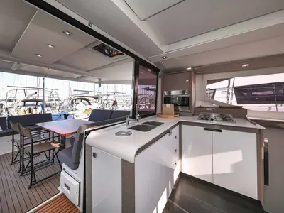Galley of Orion, a Fountaine Pajot Isla 40 catamaran at Grad Biograd na Moru, Croatia
