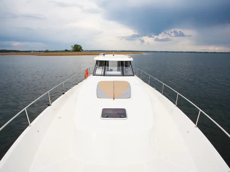 Deck of Oceanis 461/3/3 Premium, a Delphia Yachts Nautika 1300 motor yacht at Wilkasy, Poland
