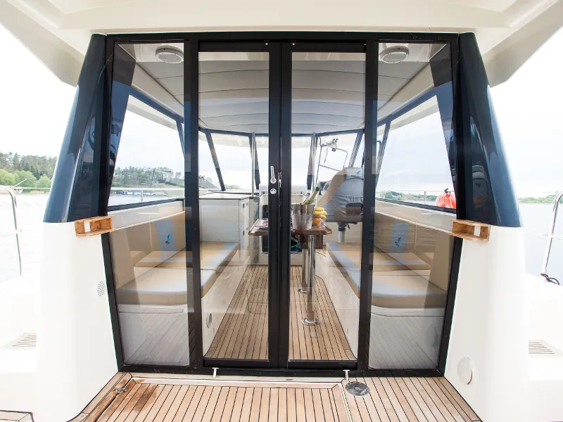 Deck of Oceanis 461/3/3 Premium, a Delphia Yachts Nautika 1300 motor yacht at Wilkasy, Poland