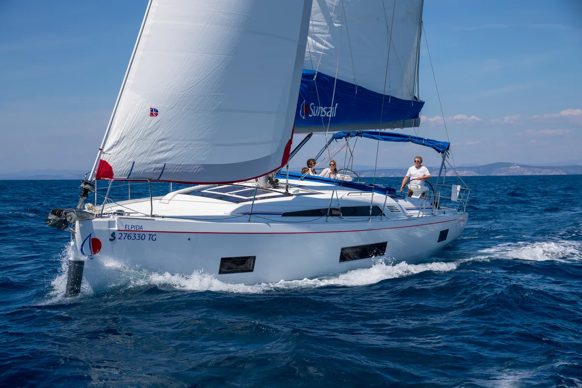 Exterior view of Oceanis 461/3/3 Premium, a Beneteau Oceanis 461 sailboat at Dubrovnik, Croatia