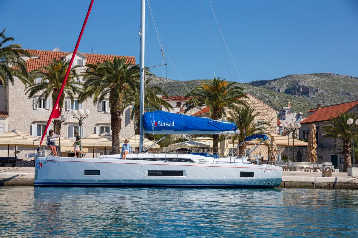 Exterior view of Oceanis 461/3/3 Premium, a Beneteau Oceanis 461 sailboat at Dubrovnik, Croatia
