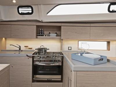 Galley of Oceanis 461/3/3 Premium, a Beneteau Oceanis 461 sailboat at Dubrovnik, Croatia