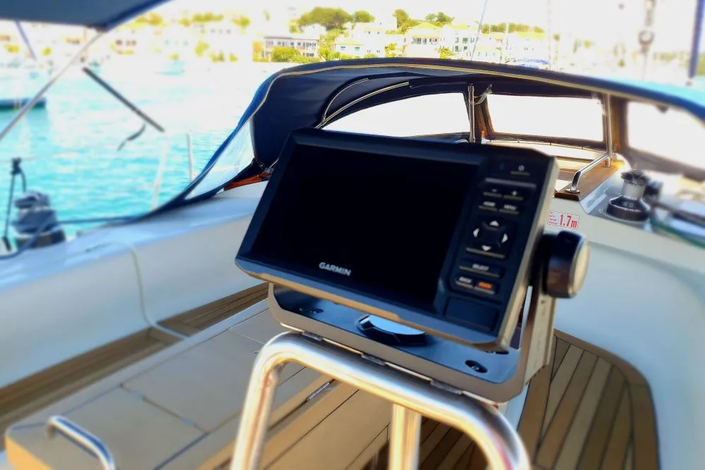 Salon of Flipper I, a Bavaria 44 sailboat at Jezera, Croatia