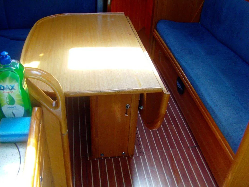 Salon of CATHERINE, a Bavaria 33 Cruiser sailboat at Grad Trogir, Croatia