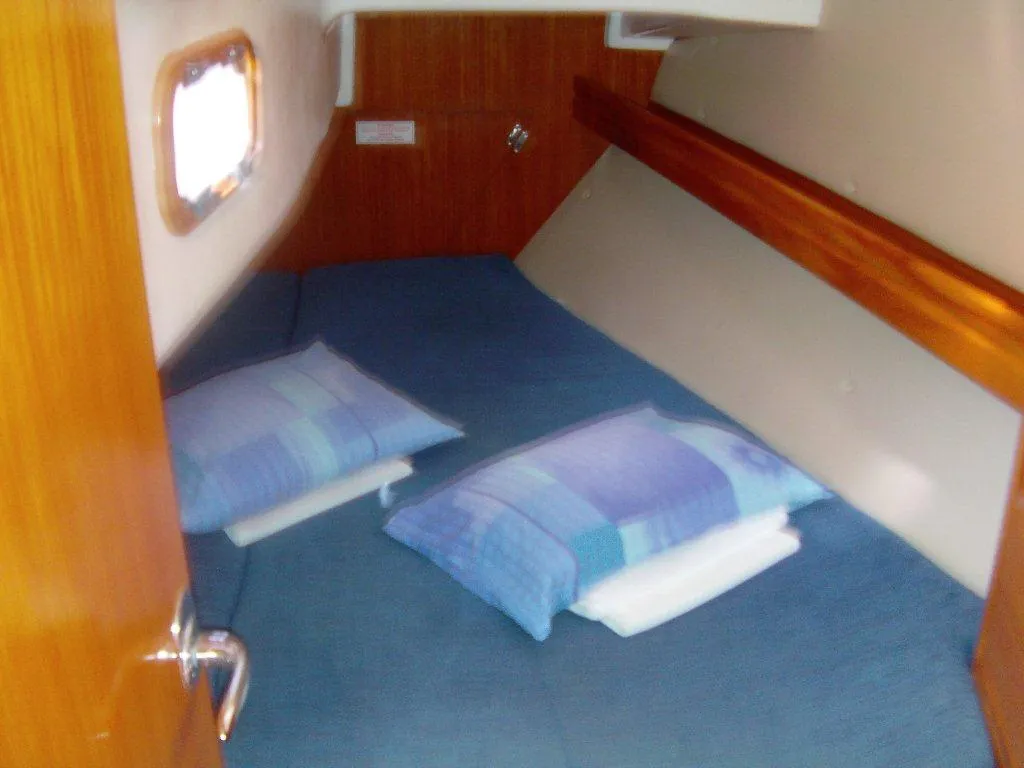 Cabin on CATHERINE, a Bavaria 33 Cruiser sailboat at Grad Trogir, Croatia