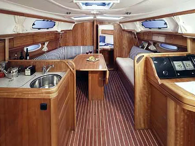Salon of CATHERINE, a Bavaria 33 Cruiser sailboat at Grad Trogir, Croatia