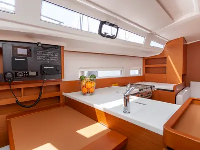 Cabin on Bella Ciao, a Jeanneau Sun Odyssey 410 sailboat at Split, Croatia