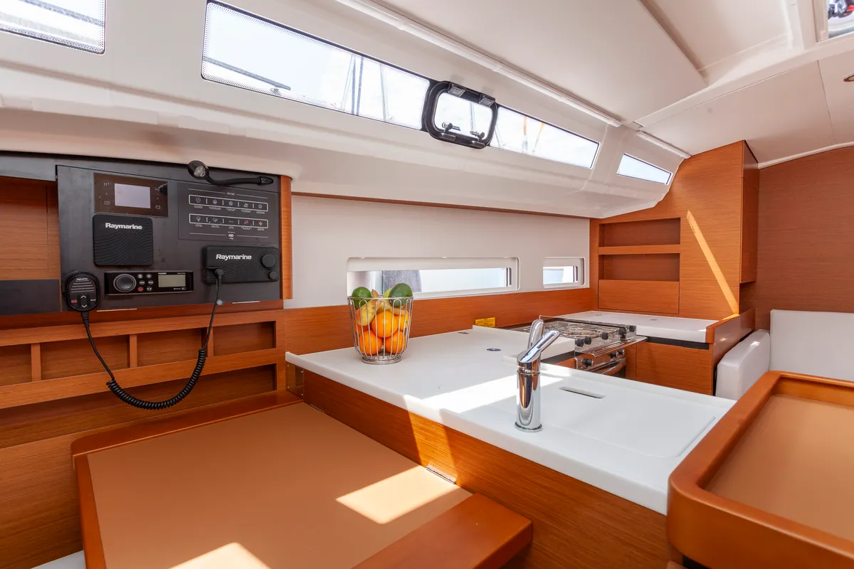 Cabin on Bella Ciao, a Jeanneau Sun Odyssey 410 sailboat at Split, Croatia