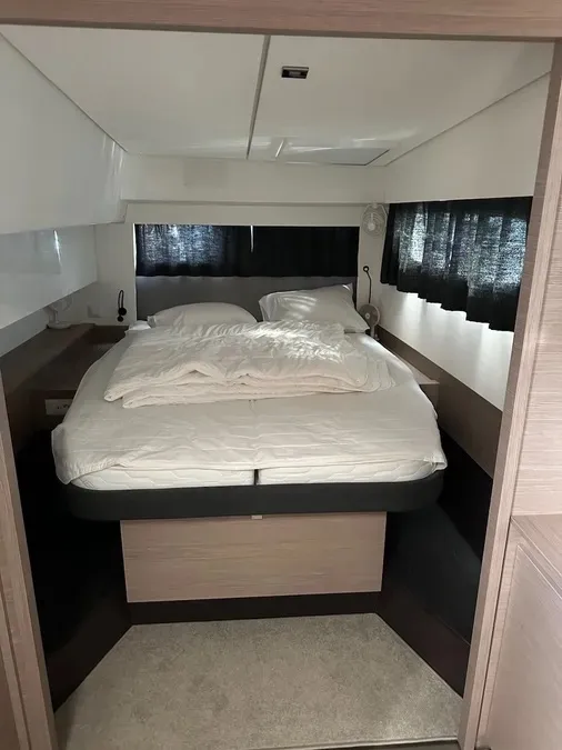 Cabin on Marlea II, a Fountaine Pajot Elba 45 catamaran at Cogolin, France