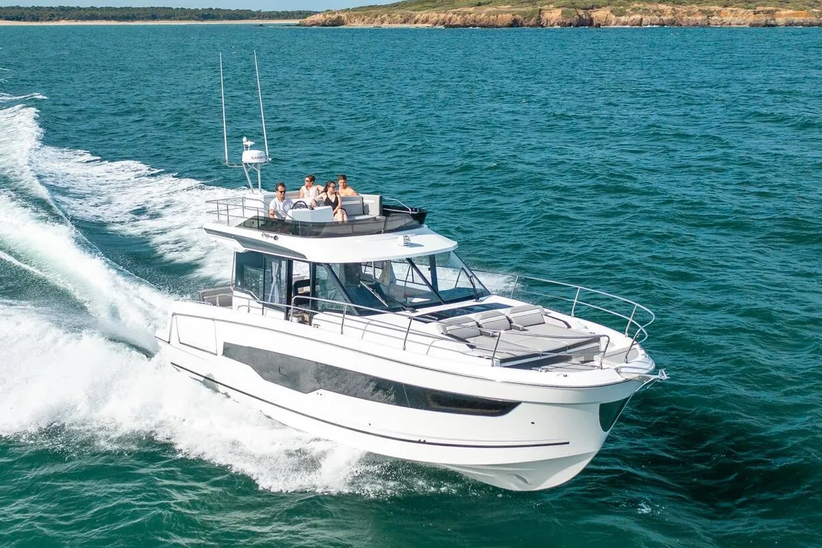 SEA LION , a Jeanneau Merry Fisher 1295 FLY motorboat at Grad Trogir, Croatia