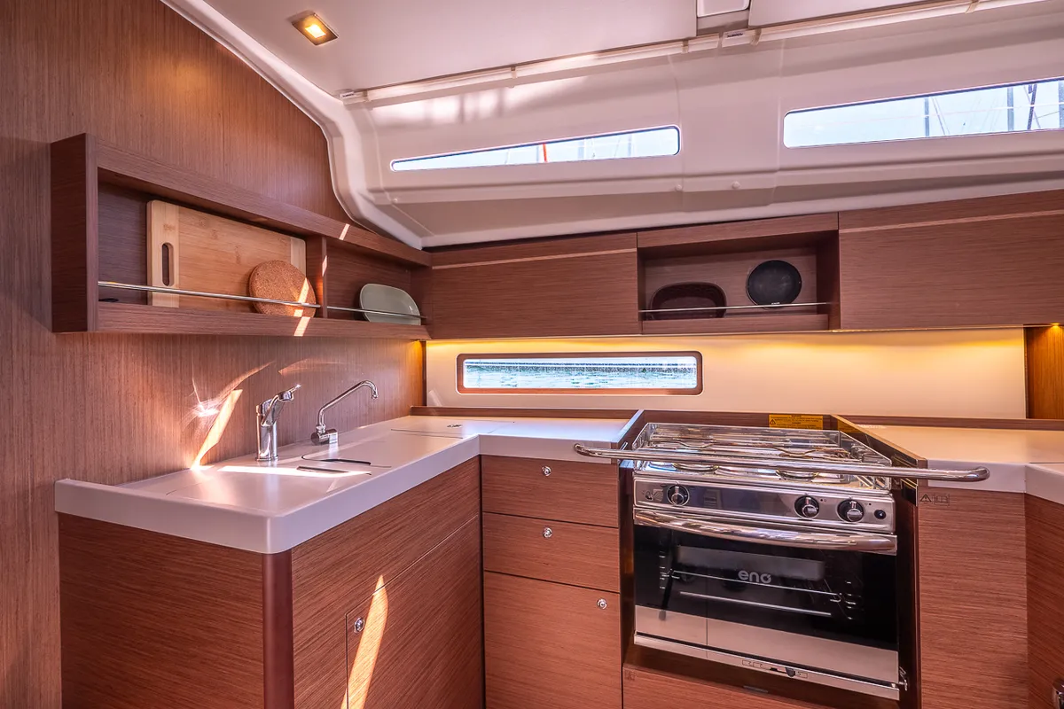 Galley of Mamma Mia, a Beneteau Oceanis 40.1 sailboat at Split, Croatia