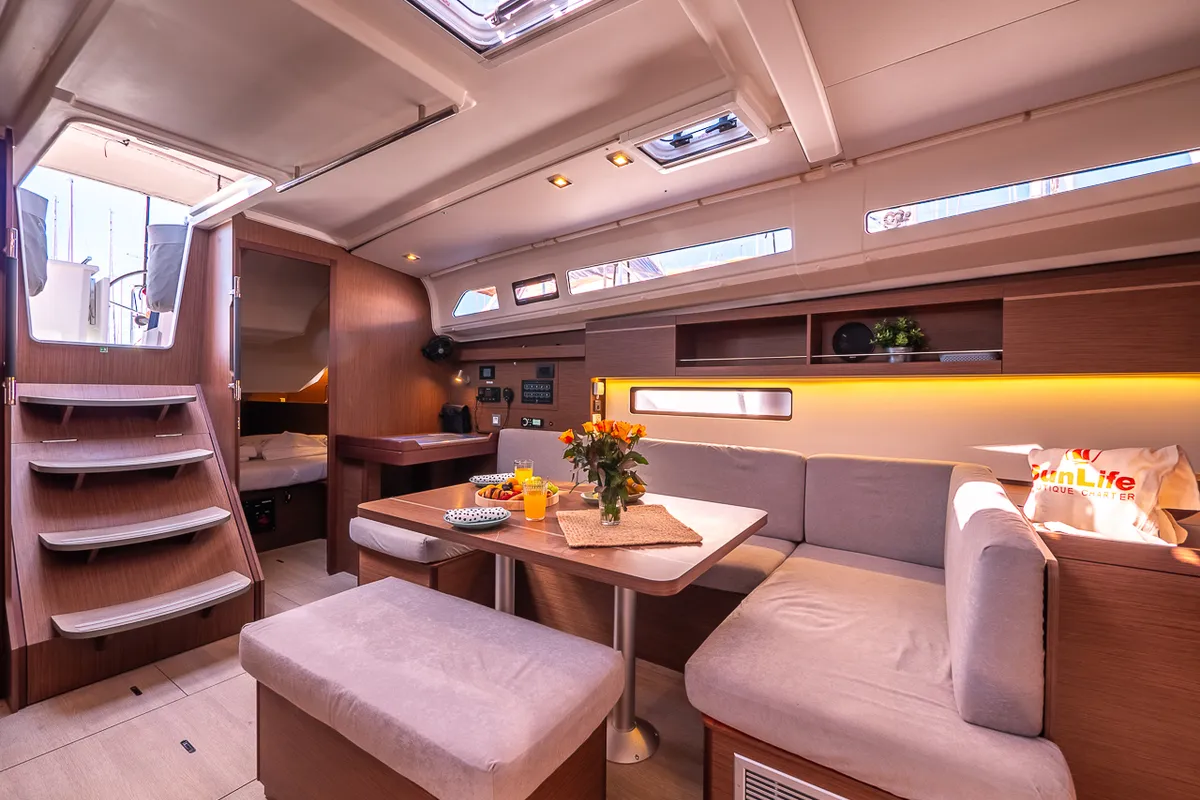 Salon of Mamma Mia, a Beneteau Oceanis 40.1 sailboat at Split, Croatia