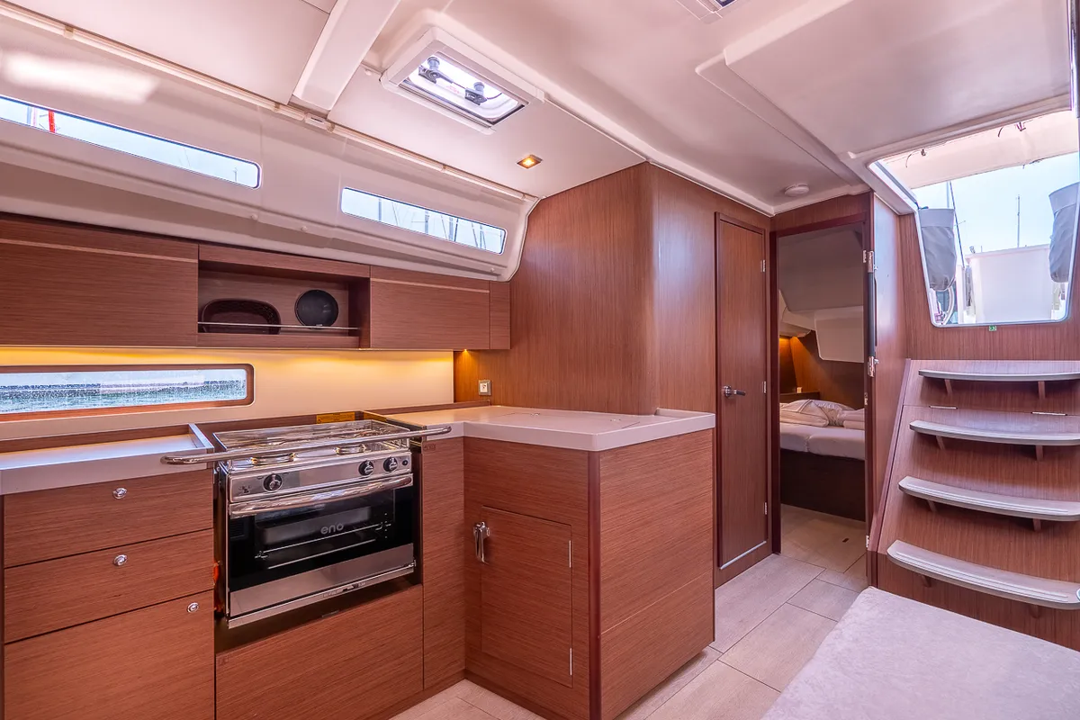 Galley of Mamma Mia, a Beneteau Oceanis 40.1 sailboat at Split, Croatia