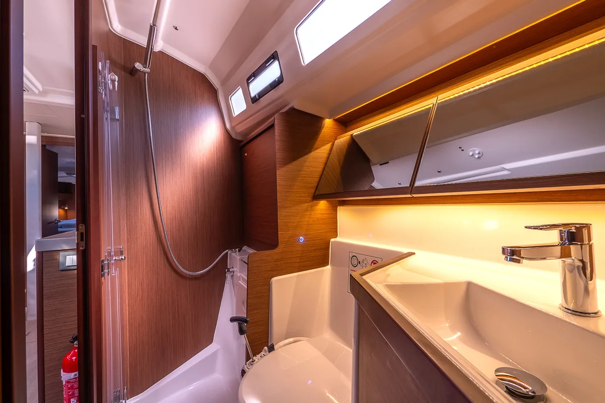 Head on Mamma Mia, a Beneteau Oceanis 40.1 sailboat at Split, Croatia