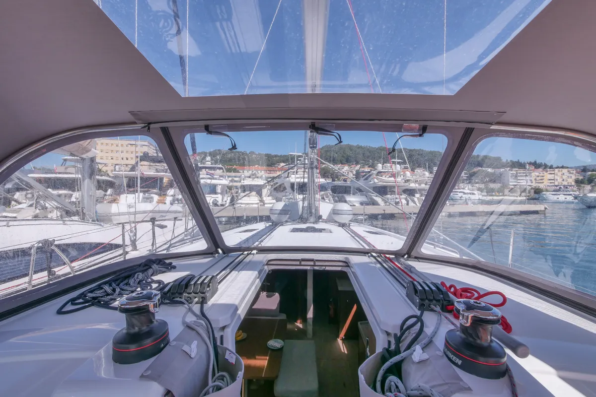 Deck of Mamma Mia, a Beneteau Oceanis 40.1 sailboat at Split, Croatia