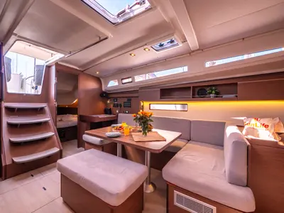 Salon of Mamma Mia, a Beneteau Oceanis 40.1 sailboat at Split, Croatia