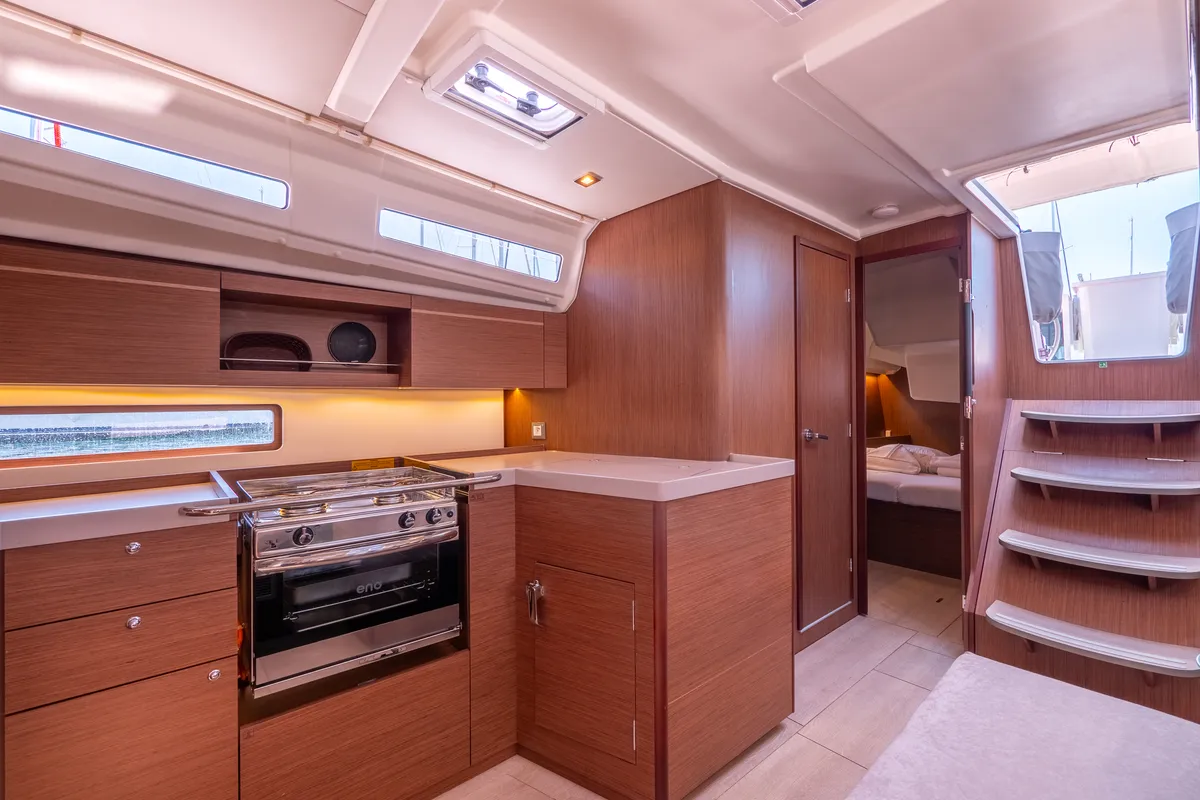 Galley of Mamma Mia, a Beneteau Oceanis 40.1 sailboat at Split, Croatia