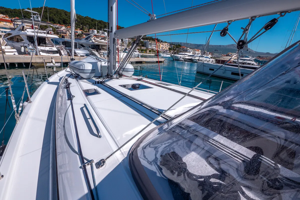Deck of Mamma Mia, a Beneteau Oceanis 40.1 sailboat at Split, Croatia