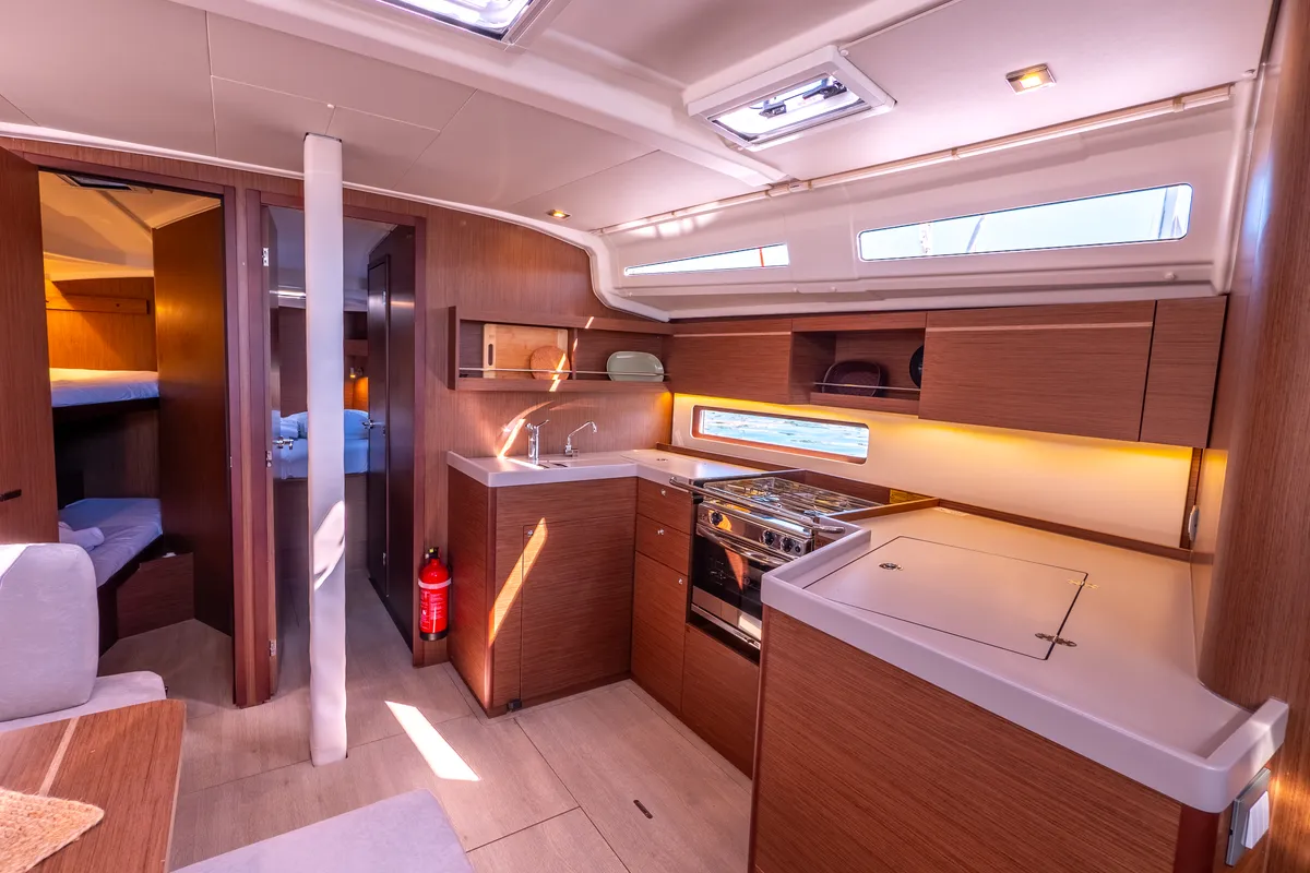 Galley of Mamma Mia, a Beneteau Oceanis 40.1 sailboat at Split, Croatia