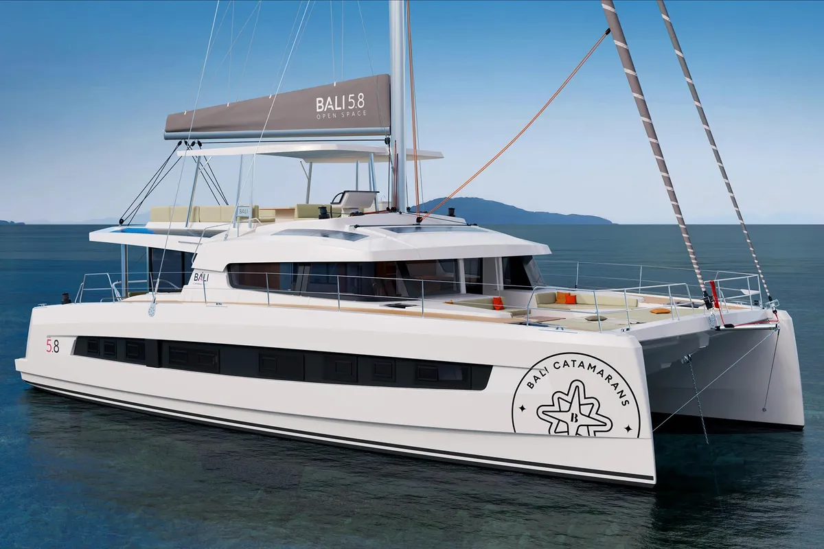 Exterior view of Angelina, a Bali 5.8 - 5 + 2 cab. catamaran at Trogir, Croatia