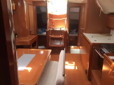 Salon of Alpha , a Beneteau Oceanis 46 sailboat at Municipal Unit of Lefkada, Greece