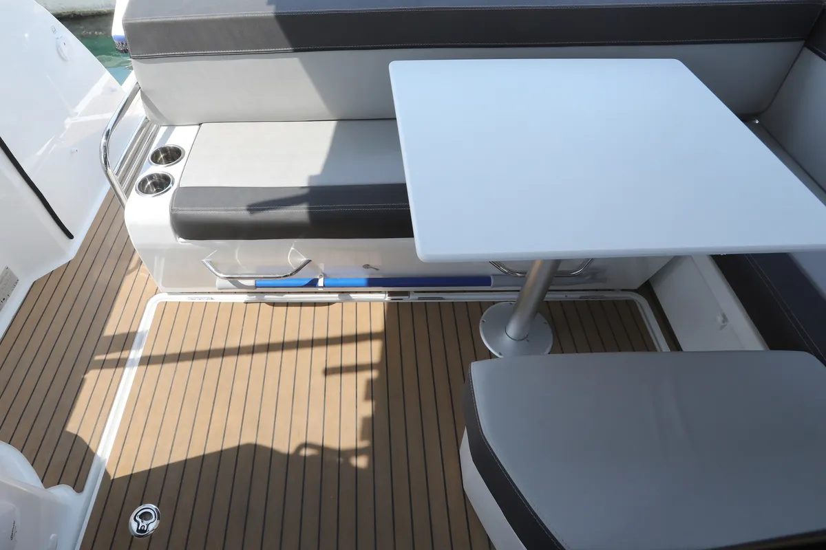 Salon of Ema, a Jeanneau Merry Fisher 895 motorboat at Split, Croatia