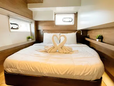 Cabin on Here and Now, a Bali 4.4 catamaran at Parham Town, British Virgin Islands