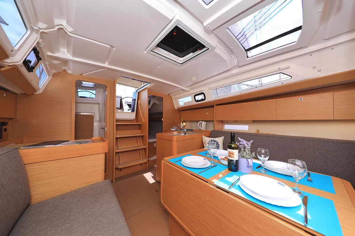Salon of Pina Colada, a Dufour 360 GL sailboat at Grad Pula, Croatia