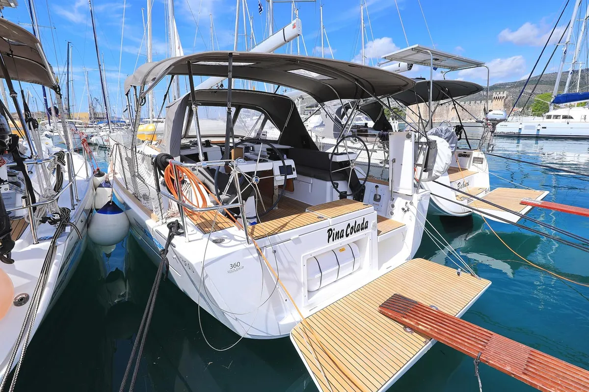 Exterior view of Pina Colada, a Dufour 360 GL sailboat at Grad Pula, Croatia