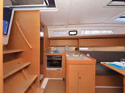 Galley of Pina Colada, a Dufour 360 GL sailboat at Grad Pula, Croatia