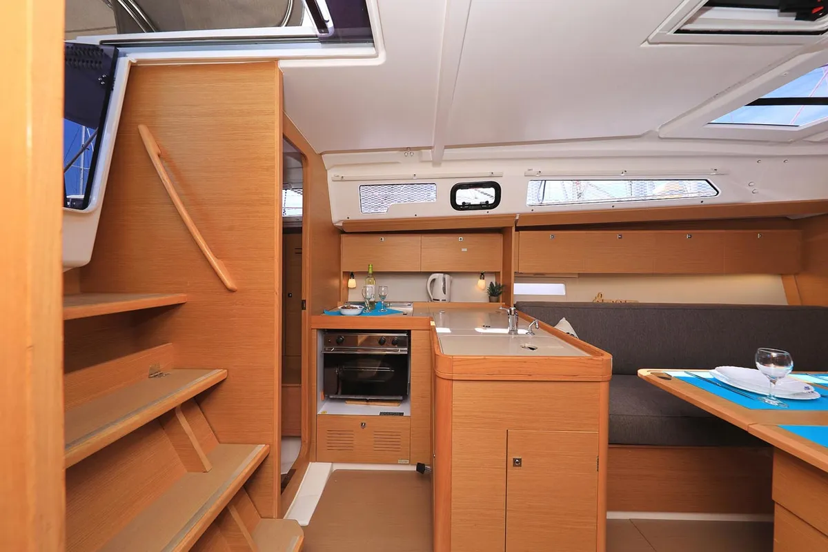 Galley of Pina Colada, a Dufour 360 GL sailboat at Grad Pula, Croatia