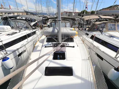 Deck of Pina Colada, a Dufour 360 GL sailboat at Grad Pula, Croatia