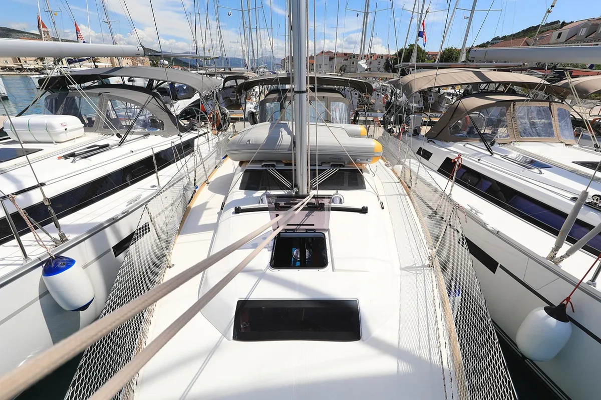 Deck of Pina Colada, a Dufour 360 GL sailboat at Grad Pula, Croatia