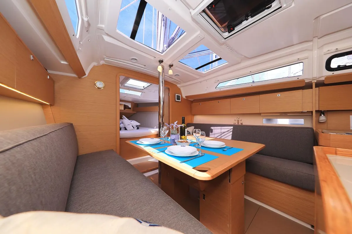 Salon of Pina Colada, a Dufour 360 GL sailboat at Grad Pula, Croatia