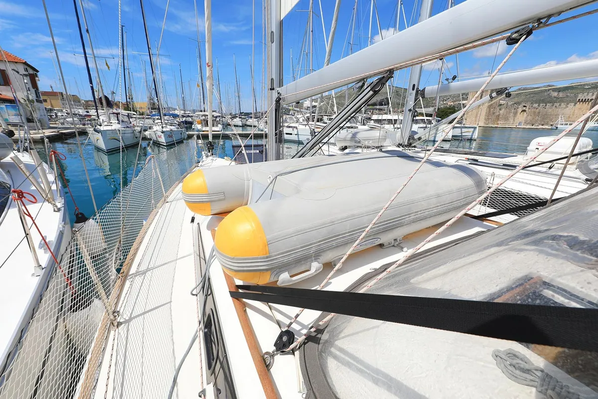 Deck of Pina Colada, a Dufour 360 GL sailboat at Grad Pula, Croatia