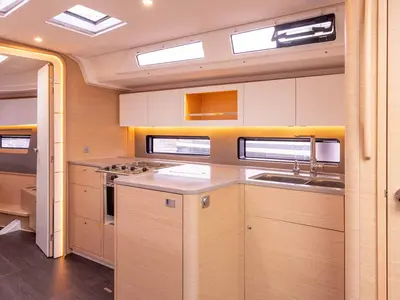 Galley of Ela, a Dufour 41 sailboat at Grad Trogir, Croatia