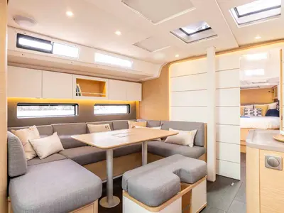 Salon of Ela, a Dufour 41 sailboat at Grad Trogir, Croatia