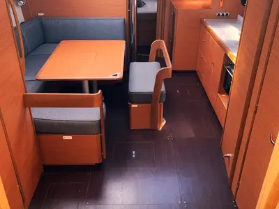 Cabin on Kairos, a Dufour 430 sailboat at Castellammare di Stabia, Italy