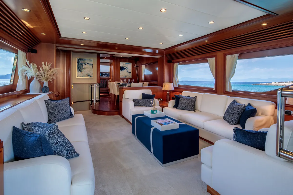 Freedom, a Alalunga 78 motor yacht at Athens, Greece